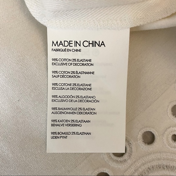 NWT | Club Monaco | Akemi Denim Scalloped Eyelet Skirt — White | Size 2 - Picture 8 of 13